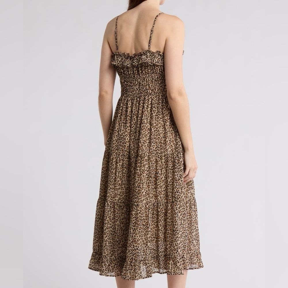 Lush Brown Leopard Print Midi Dress - Picture 2 of 3